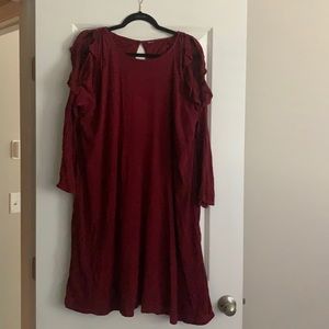 Wine Red Cold Shoulder Old Navy Dress